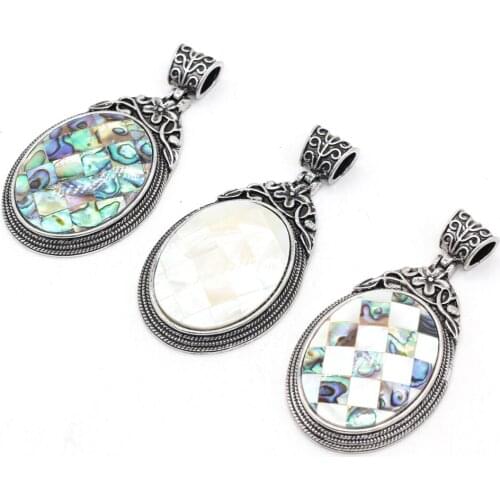 Natural Shell Pendant Charm Abalone Alloy Pendant for Trendy Pendant Necklace Jewelry Making Reiki Heal Gift for Women