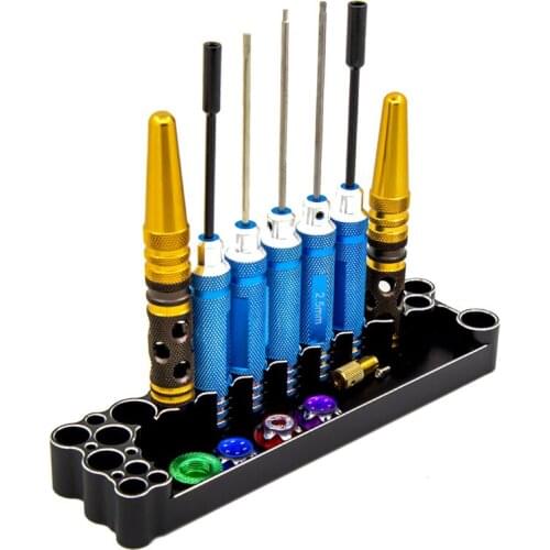 RC Car Axial SCX10 TRX4 Metal Tool Storage Rack Screwdriver Tools Bracket Holder Tray Socket Remote Control Toys Boat Airplane