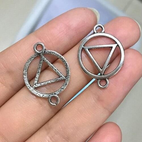 JAKONGO Antique Silver Plated Vintage Triangle Connectors Pendants for Making Bracelet DIY Handmade Jewelry Findings 10pcs/lot