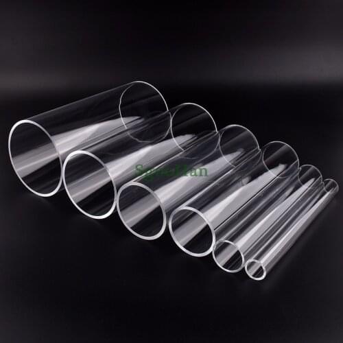3pcs O.D 16~60mm Transparent Acrylic Pipe Aquarium Fish Tank Joint Pipe PMMA Watering Supply Plexiglass Tube 20cm Long