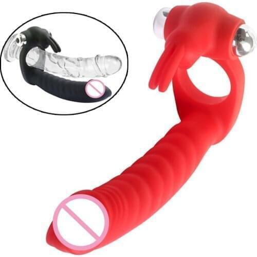 Sex Silicone 7 Speed Rabbit Clit Dildo Vibrators Strap On Penis Cage Ring Dildo Anal Plug G Spot Massager Sex Toys For Women Men