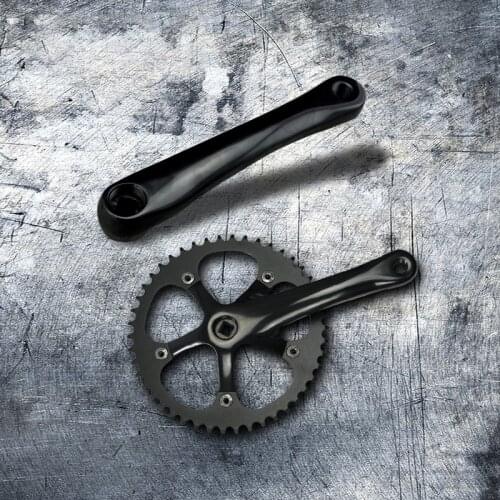 Bicycle Crankset 46T Single Speed Crank Fixed Gear Alloy Bike Chainwheel BCD 130 Length 165mm Cycling Parts With Bottom Bracket