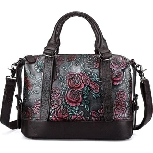 Classic Multi-Function Embossed Leather Fashion Retro Luxury Handbags Women Bags Large Capacity Cowhide Chic Shoulder Bags