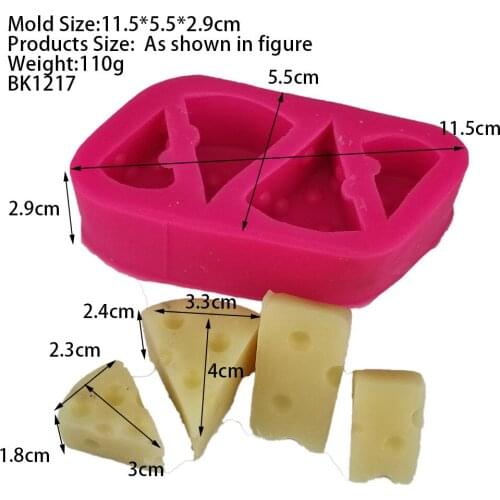 Triangle Cheese Plaster Handmade SoapSilicone Mold Mould Candle Cake Resin Decoration