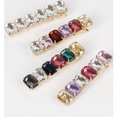 Europe And America Luxury Crystal Colour Diamond Alloy Hair Clips Retro Baroque Rhinestone Hairpin Hair Accessories HeadWear