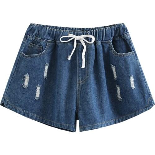 Women Jeans 2021 Spring Oversize Hot Pants Fashion Casual Clothes Female Denim Shorts High Waist Holes Bottoms