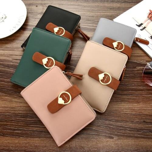 Women Small Candy Color Wallets Brand Female Pu Leather Purse Ladies Card Bag Clutch Girl Mini Purse Money Clip Wallet