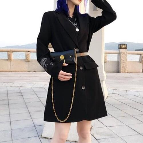Suit coat womens long irregular heavy industry design Korean 2021 spring and autumn new suit coat women blazer