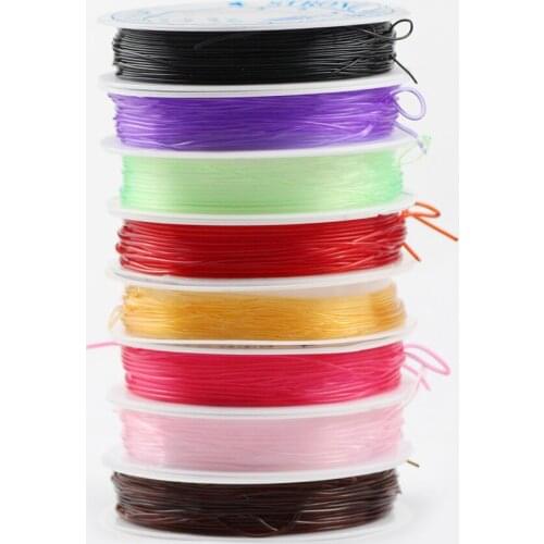 0.6-1mm Transparent Colorful Elastic Crystal Beading Rope Cord Thread String For DIY Bracelet Jewelry Making Findings 1 Roll