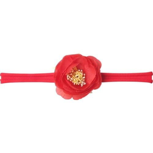 XIMA 1PC Retail Lovely Girls Chiffon Flowers with Elastic Nylon Headband Children Hairband Kids Hair Accessories