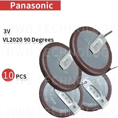 10PCS/lot 100% Original VL2020 With Legs 90 degrees Rechargeable For PANASONIC Button Battery Free shipping