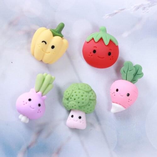20Pcs Lovely Vegetables Flat Back Planar Resin Patch Hairpin Jewelry Acrylic Crafts Accessories DIY Scrapbooking Decor Applique
