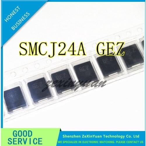 20PCS/LOT SMCJ24A GEZ 1500W 24V SMC ONE-WAY TVS TRANSIENT SUPPRESSOR DIODE