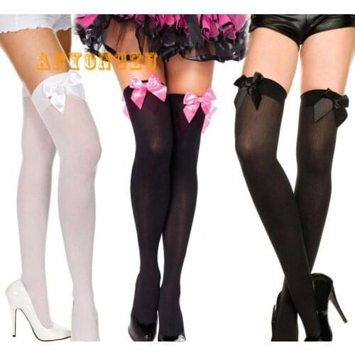 2018 Thin Ribbon Thigh Bowknot Sexy Stockings Sweet Girls High Quality High Tube Stockings No Box Wholesale 3pair/lot