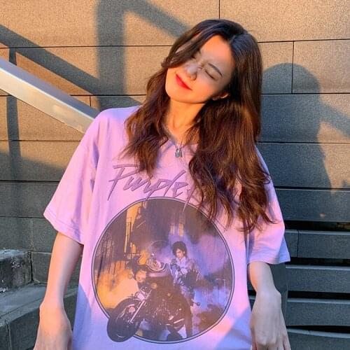 2021 Summer Vintage Short-Sleeved t-Shirt Women 2021 Korean Fashion Harajuku Style Street Hip-Hop Oversized Top Women’s t-Shirt