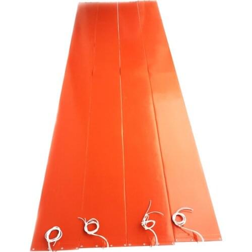 220V 2000W 250*3000*1.5mm Silicone Strip Heater for machine metal spring for install 1000mm lead wire