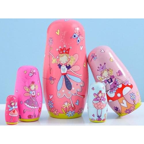 5-layer Angel Matryoshka Nesting Dolls Wooden Craft Organizer Ornament Gift