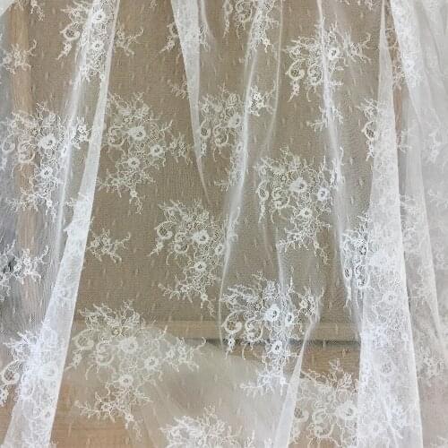 5 yards/lot Soft Daisy Floral Chantilly Lace Fabric for Wedding Gown Prom Dress Bridal Lining Outfits160cm wide