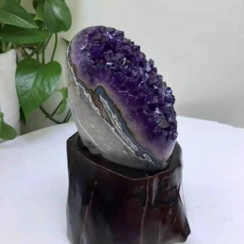 Amethyst Natural Specimen Raw Quartz Purple Crystal Healing Stones Room Home Decoration Crafts Gift Section Cluster Gemstones