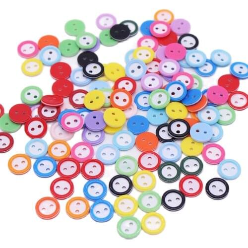 CMCYILING，Mix Color Sunken Round,Resin Buttons,2 Holes Garment Botoes,For DIY Sewing Scrapbooking,Home Accessories Tools