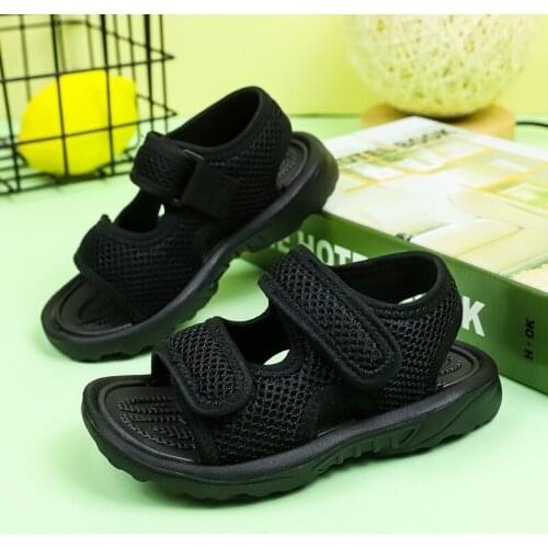 Children summer sandals boys soft-soled beach shoes girls princess lightful comfortable mesh shoes baby hook sequins shoes