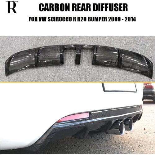 Carbon Fiber Rear Bumper Lip Diffuser For Volkswagon Scirocco R R20 Bumper 2009 - 2014 ( Not for Normal car )