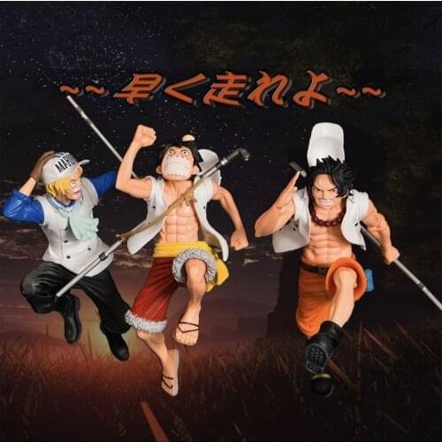 Anime One Piece Figure Luffy Ace Sabo Action Figure Collectible PVC Gift