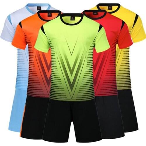 Male & Boys Tennis Tee Shirts Shorts , Quick Dry Kits Badminton For Men , Youth Football training wear Uniforms , Clothing table