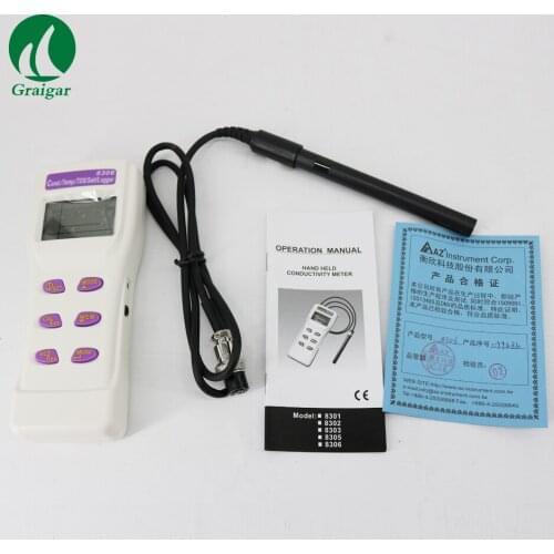 AZ8306 Conductivity Meter Multi Display Conductivity / TDS / Salt and Temp Automatic Temperature Compensation