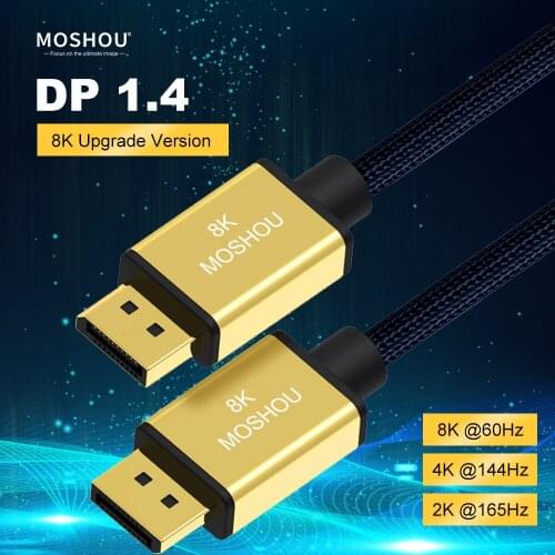 DisplayPort 1.4 Cable 8K 4K HDR 165Hz 60Hz Display Port Adapter For Video PC Laptop TV DP 1.4 1.2 Display Port 1.2 Cable