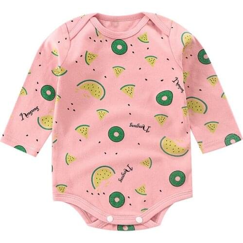 Boys Bodysuits Girls Rompers Summer Baby Cartoon Print Jumpsuits Toddler Casual Crawling Clothes Newborn Long Sleeve One-Pieces