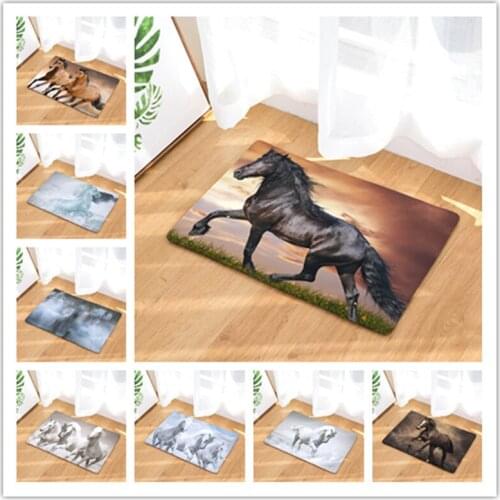 The Horse Floor Mats Living Rooms Anti-slip Carpet for Bedroom Kitchen Bathroom Rug Welcome Mats for Front Door