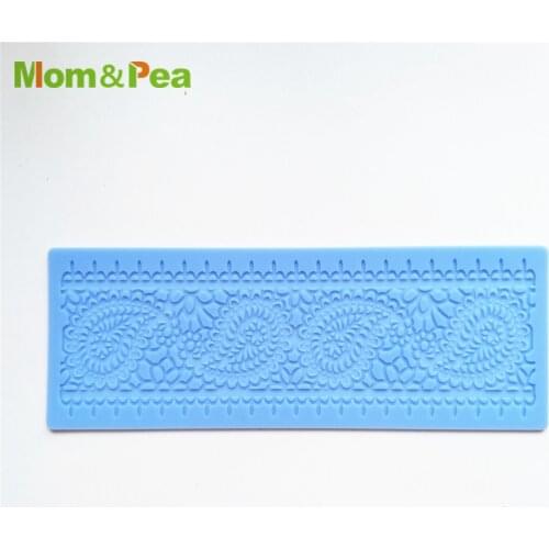 Mom&Pea GX271 Lace Pad Mold Cake Decoration Fondant Cake 3D Mold Food Grade Silicone Mould