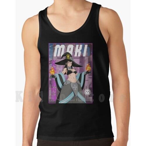 Maki Oze - Fire Force tank tops vest 100% Cotton Maki Oze Anime Fire Force Maki Fire Oze Manga Enen No