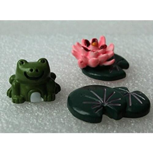 Cute Mini Frog Lotus Plants Fairy Garden Miniatures Bonsai Terrariums Figurines Mini Gnomes Moss For Garden Decoration Free Ship