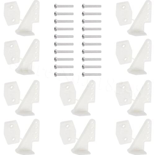 10Sets Plastic Pin Control Horns 4 hole With Screws W13xL18xH25mm RC Airplane Parts Electric Foam Aeromodelling Replacement