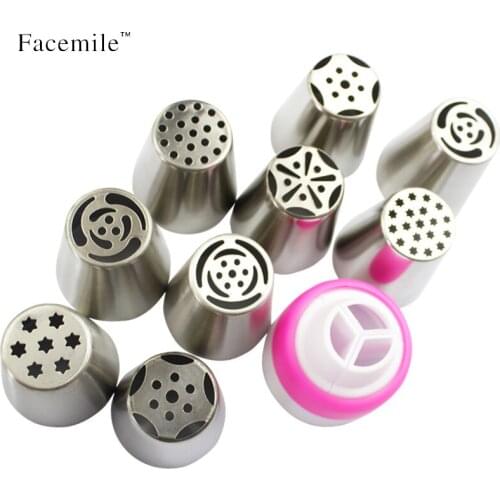 2017 New Stainless Steel Russian Tulip Icing Piping Nozzle 1 Adaptor Converter Pastry Decorating Tip Cake Cupcake Decorator
