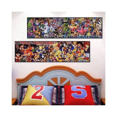 Anime Poster Dragon Ball Monkey King Turtle Fairy Saiyan Canvas Painting Mural Super Long Home Bedroom Wall Decoration Painting