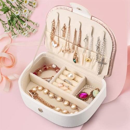 Large Capacity Jewelry Organizer Box Creative Portable Lovely Fashion Jewelry Box Earrings Box Jewelry Display Storage