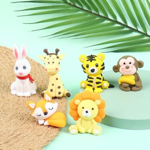 Animals Lion Deer Felt Giraffe Owl Tree Cake Topper For Birthday Party Decoration Baking Supplies Baby Shower Dessert Decorating