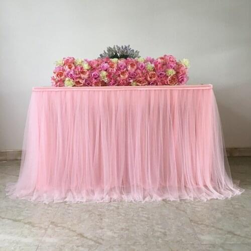 100*80cm MultiColor Table Skirt Tableware Cloth Wedding Decorations Baby Shower Party Tulle Tutu Table Skirting Kids Birthday