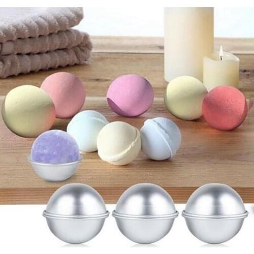 2Pcs DIY Bathing Tool Accessories Creative Mold Creative Metal Aluminum Alloy 3D Ball Bath Bombs Round Sphere Shape