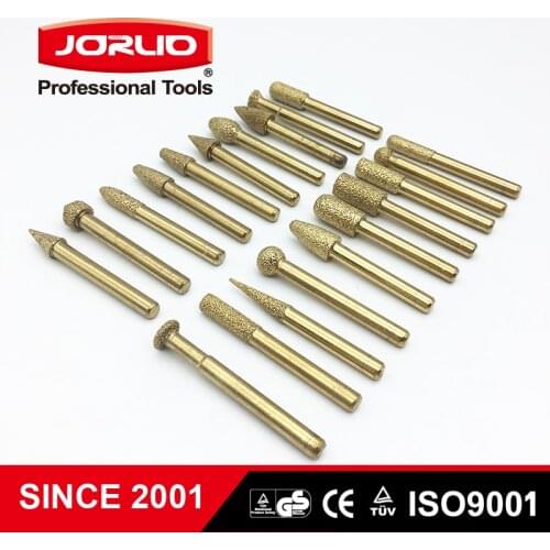 20pcs Hard-Solder Diamond Grinding Drill Bit Carbide Milling Cutter Rotary Dremel Polishing Abrasive Tools