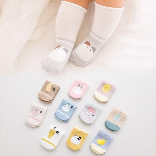 3Pairs / lot Newborn Cotton Cartoon Floor Socks Baby Socks Boys Girls Cute Baby Toddler Socks