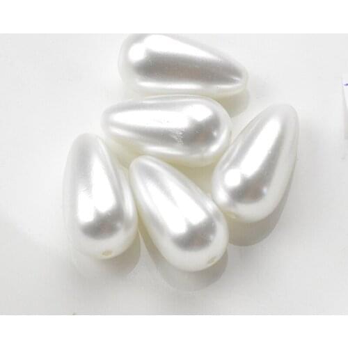 300 PCS/bag sell like hot cakes!White half hole water drops Pearls, 10*18mm loose ABS imitation pearl beads 003009006