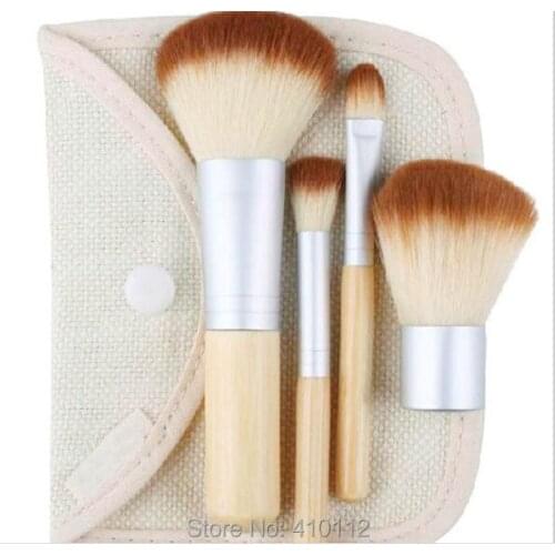 4pcs/set Professional Foundation Make up Bamboo Brushes Kabuki Makeup Brush Cosmetic Set Kit Tools Eye Shadow Blush Brushes