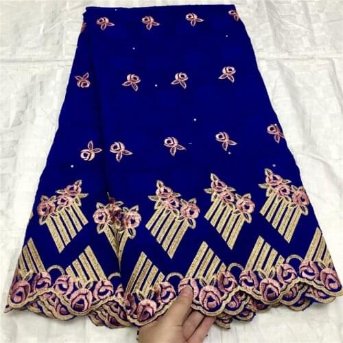 5 yard Swiss lace fabric 2021 latest heavy beaded embroidery African cotton fabrics Swiss voile lace popular Dubai style 4L12226