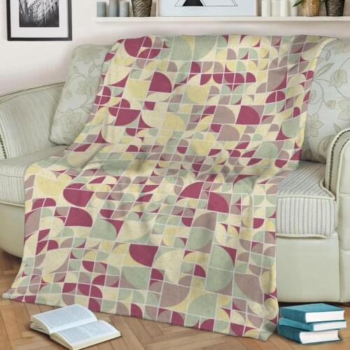 Abstract Geometric Pattern 3D Printed Velvet Plush Throw Fleece Blanket Bedspread Sherpa Blanket Home Decora