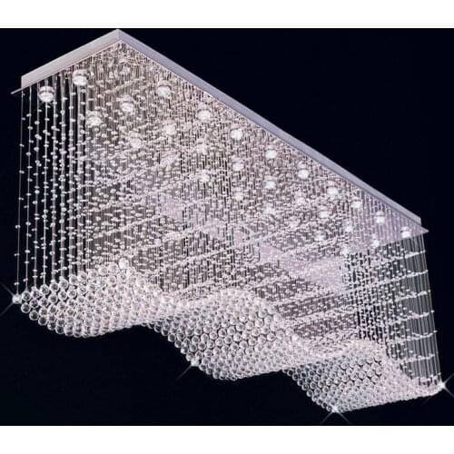 Free Shipping 2017 New Fashion Luxury Rectangle Design K9 Crystal Chandelier for Ceiling Lustres Crystal Lights L100*W30*H70CM