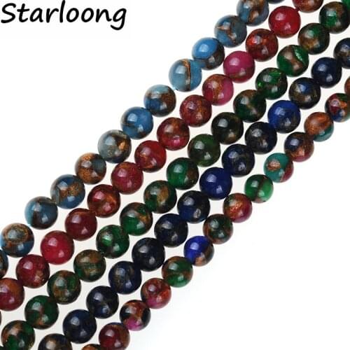 Many Colors Cloisonne Stone Round Strand Beads 6 8 10MM DIY Bracelet Necklace Buddha beads Accessories Crafts For Jewelry Making